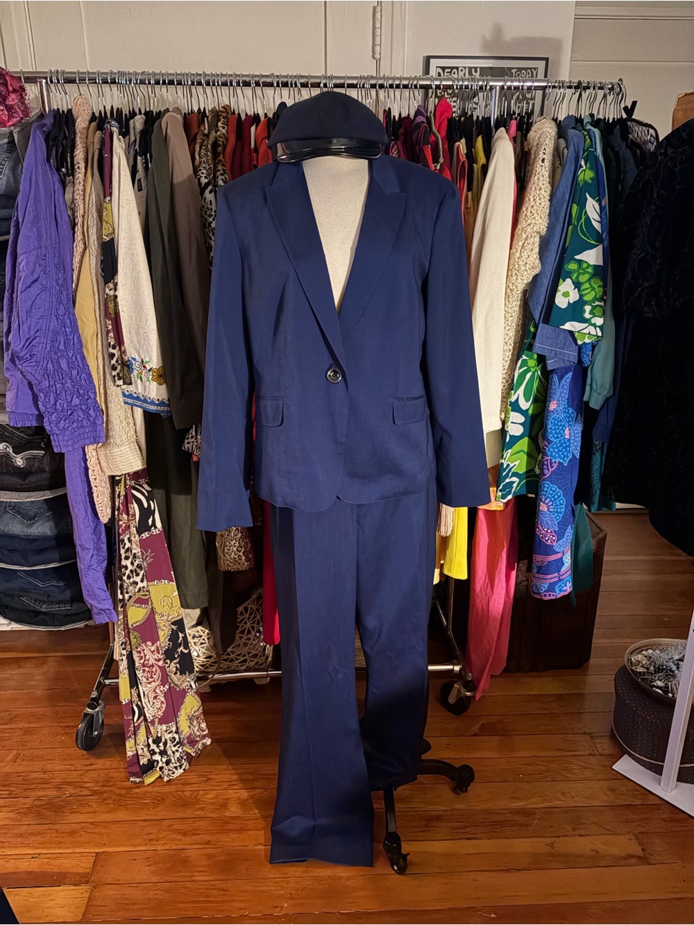 Women's Navy Two-Piece Pantsuit Blazer & Trousers
